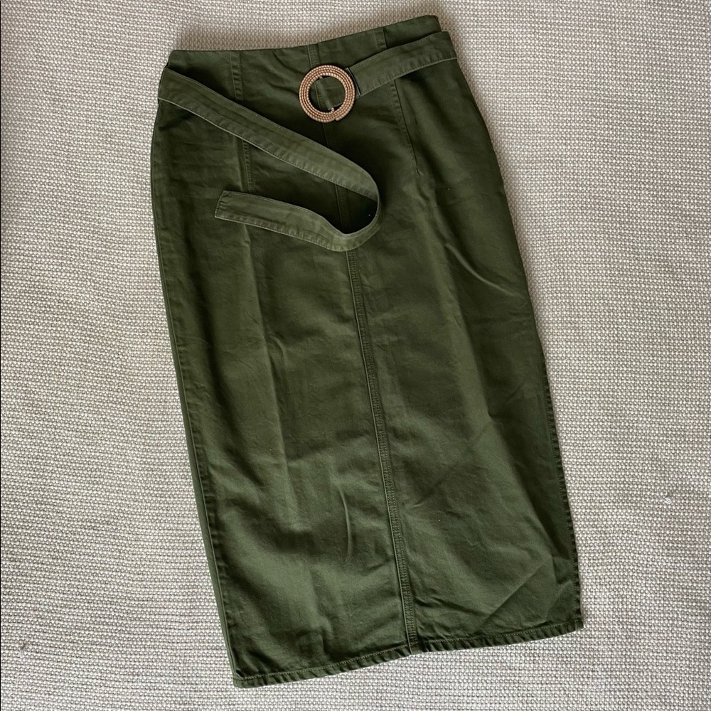ASOS green belted pencil skirt